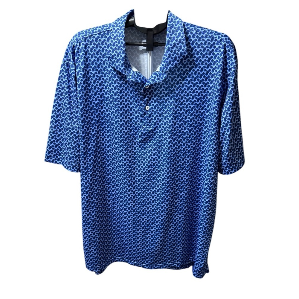Turtleson blue tree Pattern Golf Polo mt31